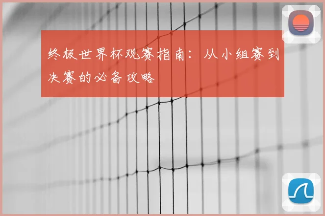 终极世界杯观赛指南：从小组赛到决赛的必备攻略